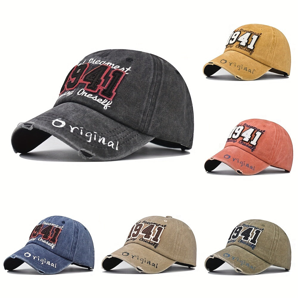 Embroidered Washed Baseball Cap Vintage Skateboard Cap Sun Hat