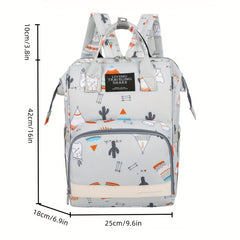 Cartoon Printed Backpack Mommy Bag Multifunction Diaper Bag