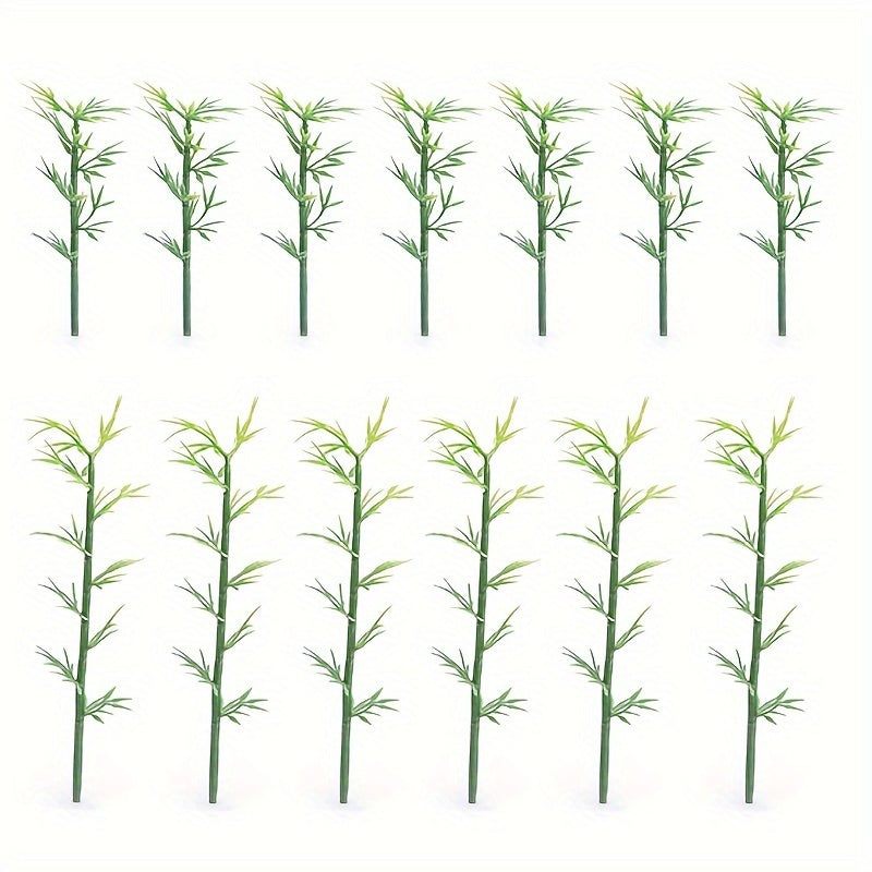 Green Plastic Bamboo Tree Home Decoration Model