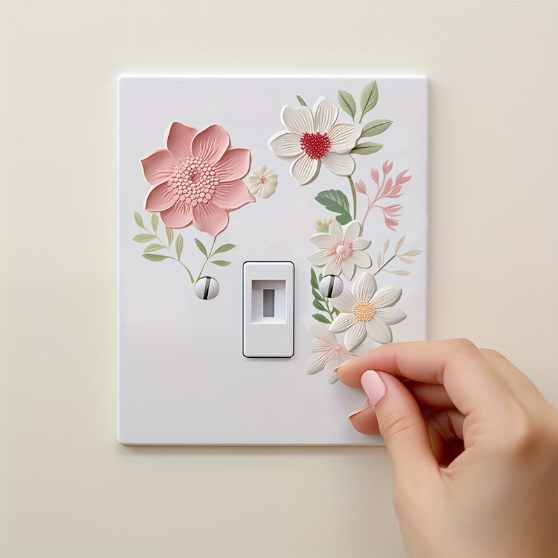 Floral Wall Stickers for Switch & Outlet Covers Vinyl Decal Home Decor