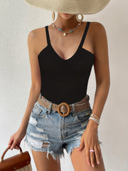 Sexy Knitted V-Neck Cami Top for Summer