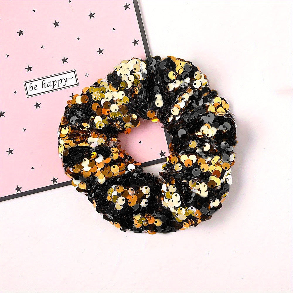 Sequin Hair Tie Scrunchie Ponytail Holder Elastic Hair Rope