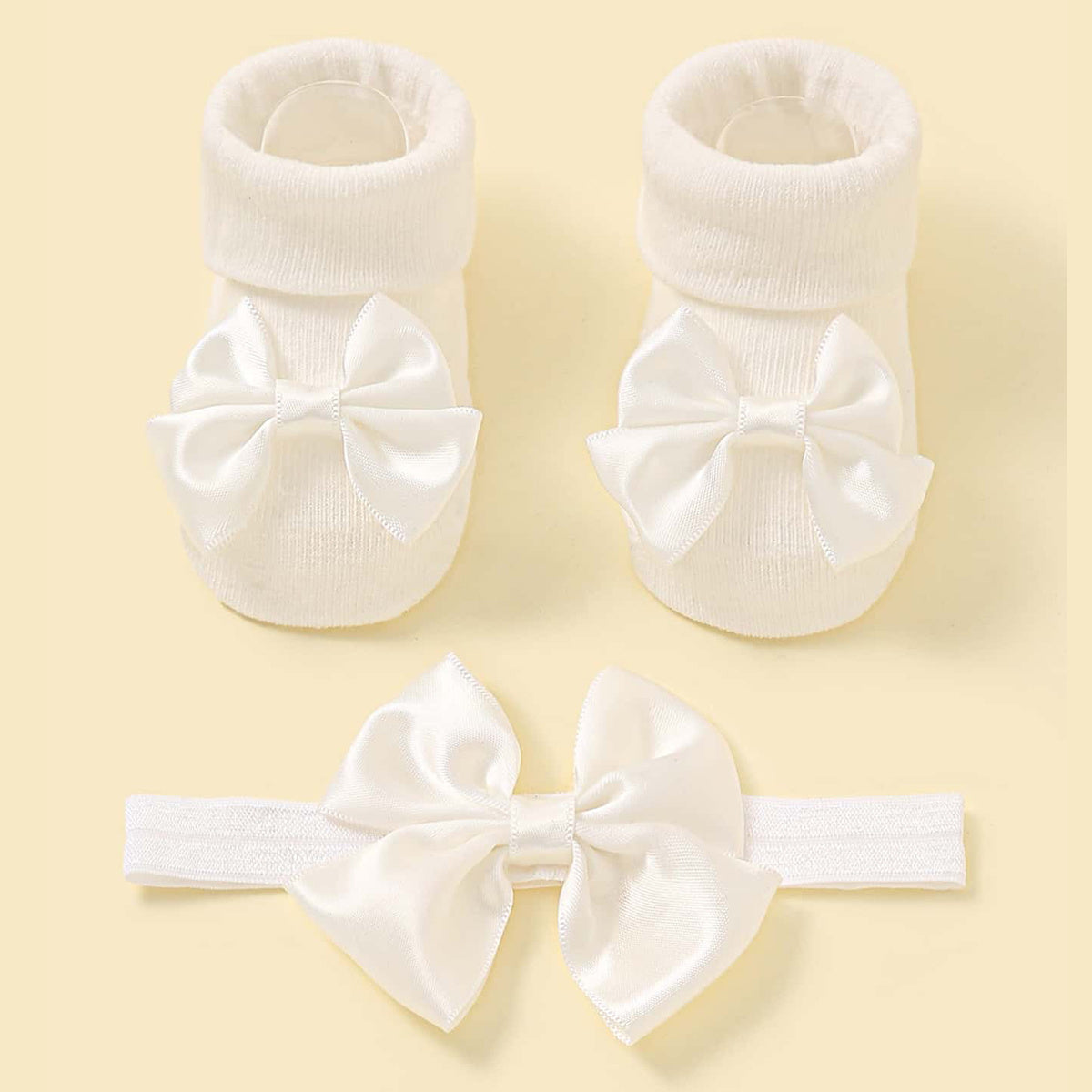 Baby Girls Bow Headband & Socks Gift Set
