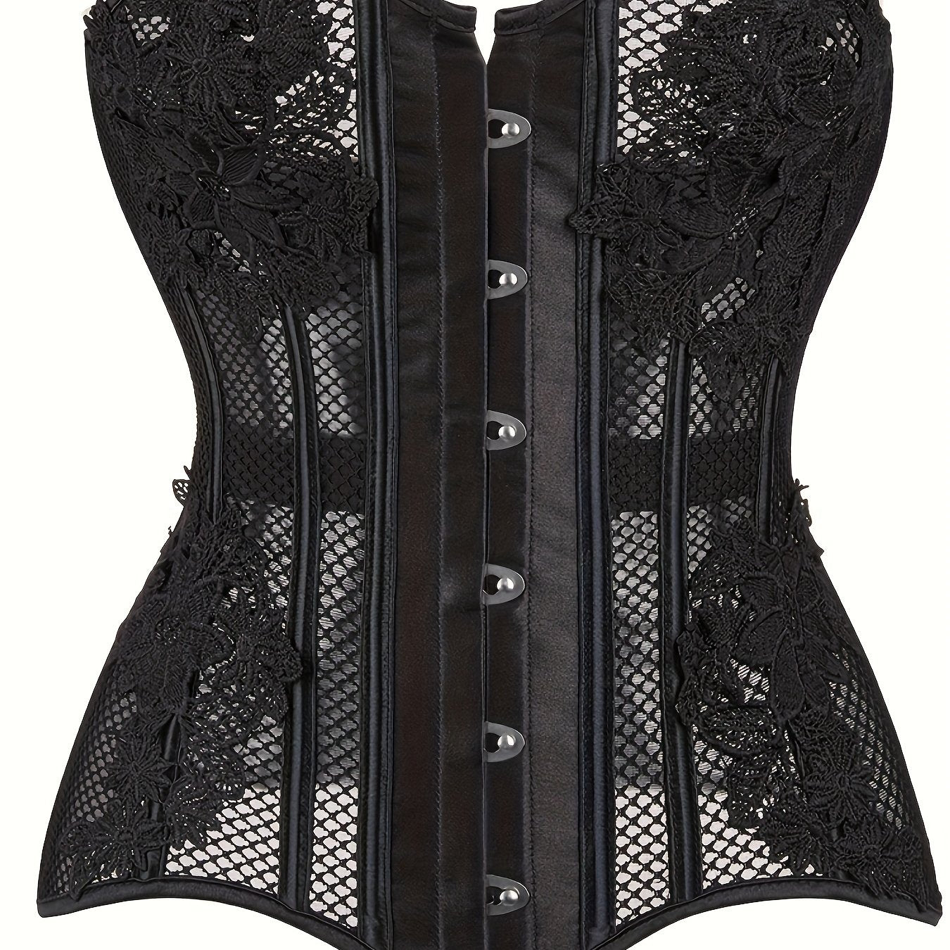 Mesh Strapless Corset Tummy Control Body Shaper Lace Up Slimmer Women's Lingerie