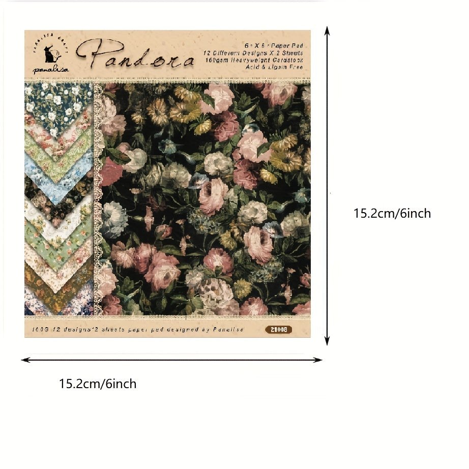 DIY American Themed Scrapbook Paper 6 inch Single Sided Flower Patterns