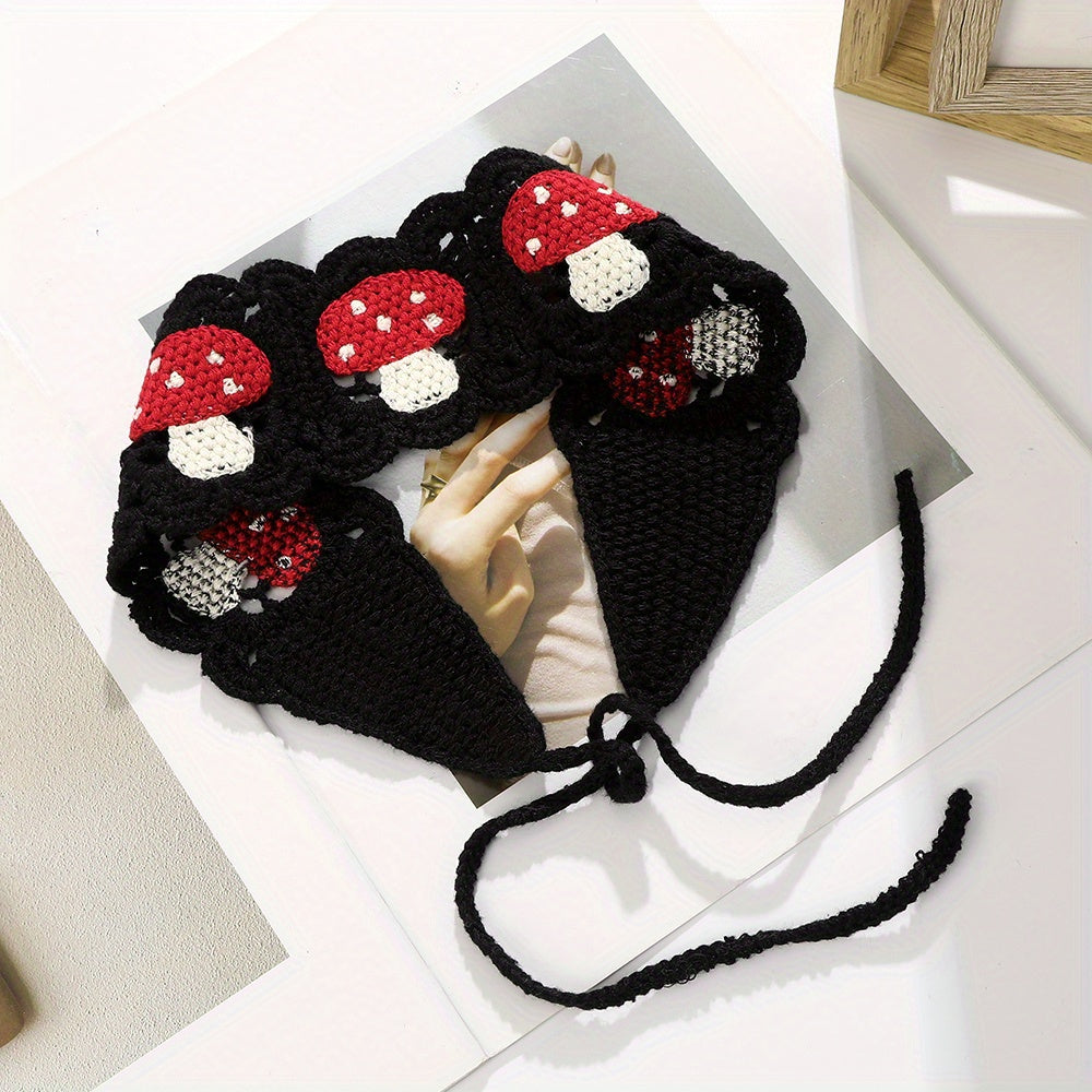 Sweet Mushroom Knitted Headband Hair Accessories Pastoral Style
