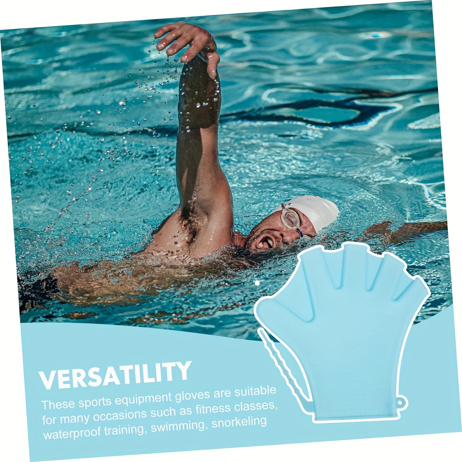 Silicone Webbed Gloves with Adjustable Strap for Water Sports