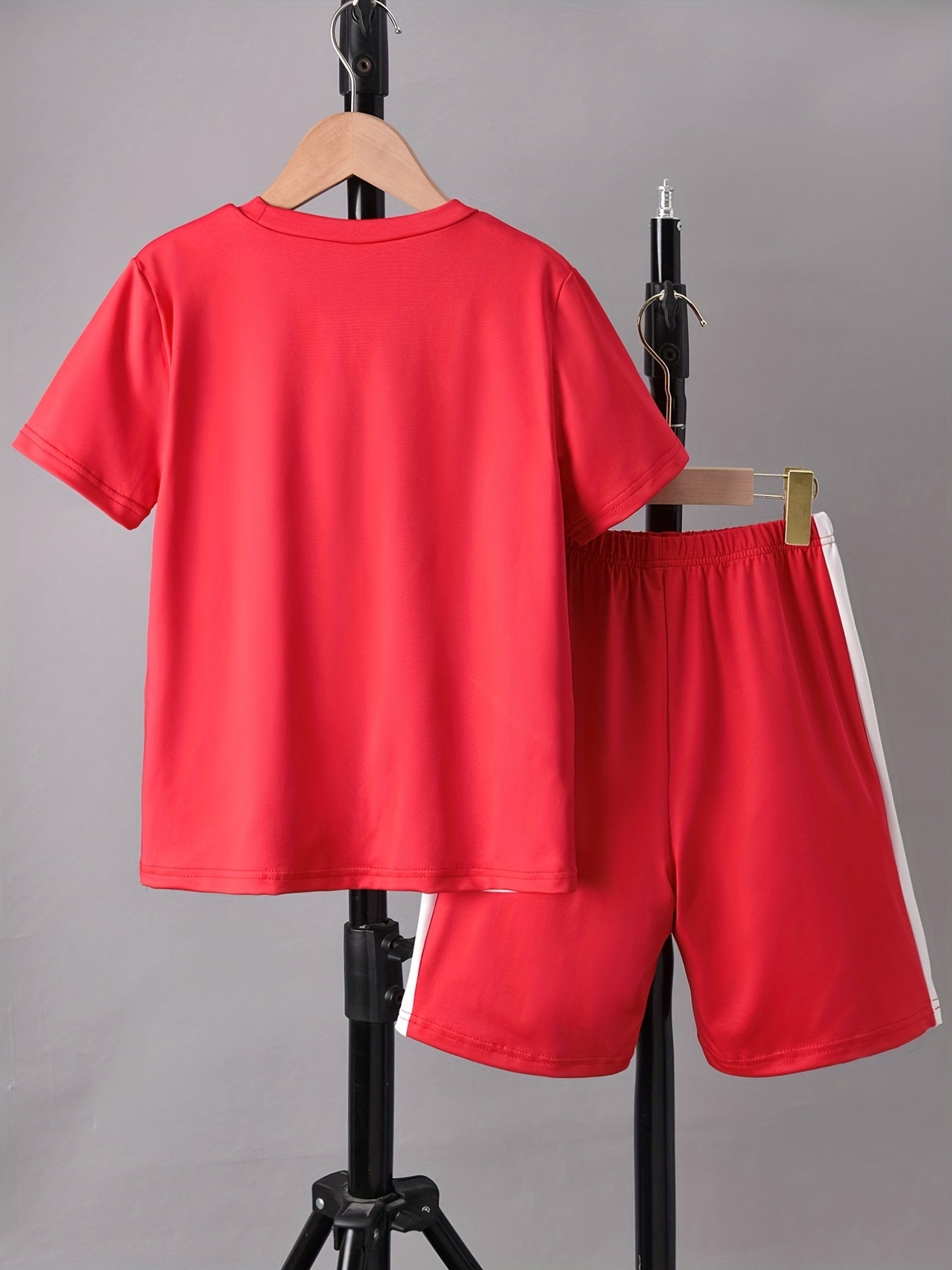 Boys Casual Block & TOY Graphic Print Tee & Shorts Set - Summer Kids Clothing