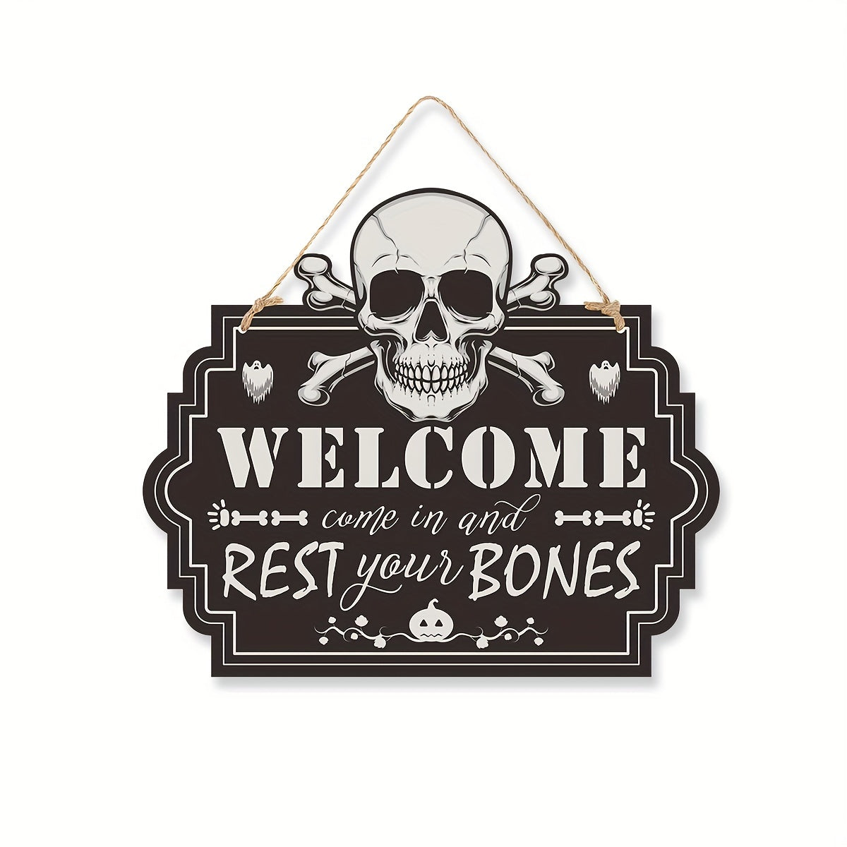 Scary Halloween Wood Grain Decoration Sign