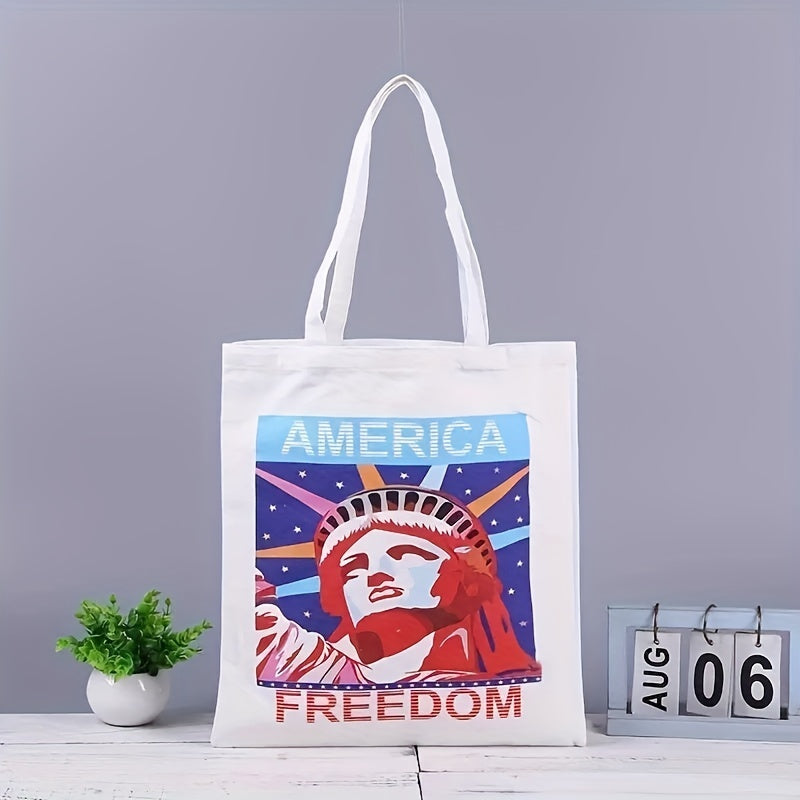Flag Pattern Canvas Shoulder Bag