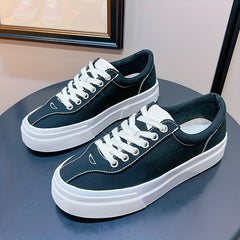 Women's Solid Thick Bottom Skate Shoes