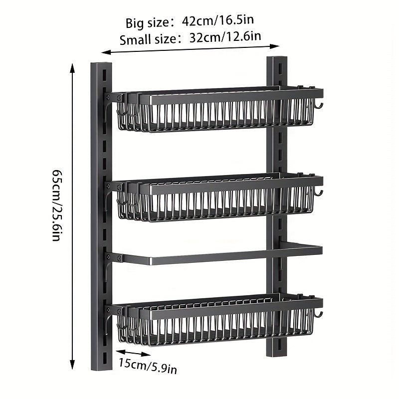 Adjustable Wall Mounted Storage Rack for Kitchen and Bathroom