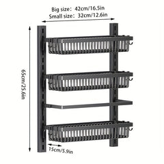 Adjustable Wall Mounted Storage Rack for Kitchen and Bathroom