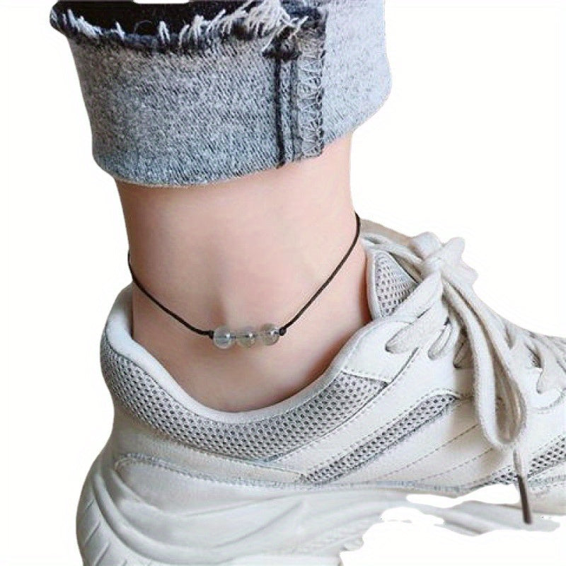 Pink Faux Crystal Anklet Energy Bracelet for Relaxation & Healing
