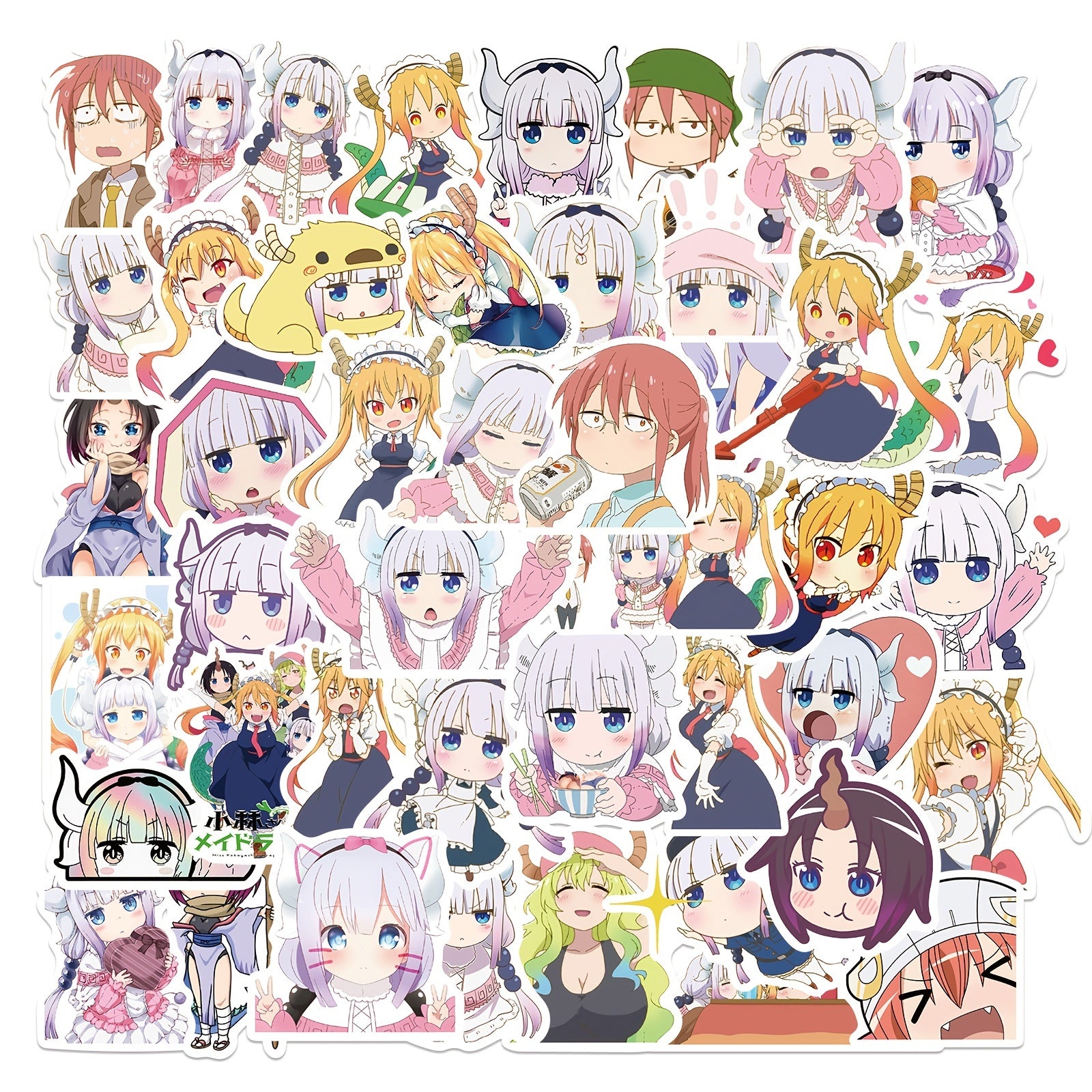 50 Dragon Maid Anime Stickers for Water Bottles Phones Notebooks