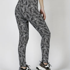Leaf Print Skinny Leggings for Women