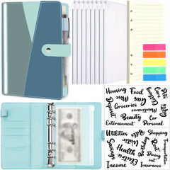 A6 Budget Binder with 8 Cash Envelopes, 40 Pages, 200 Markers, 2 Stickers