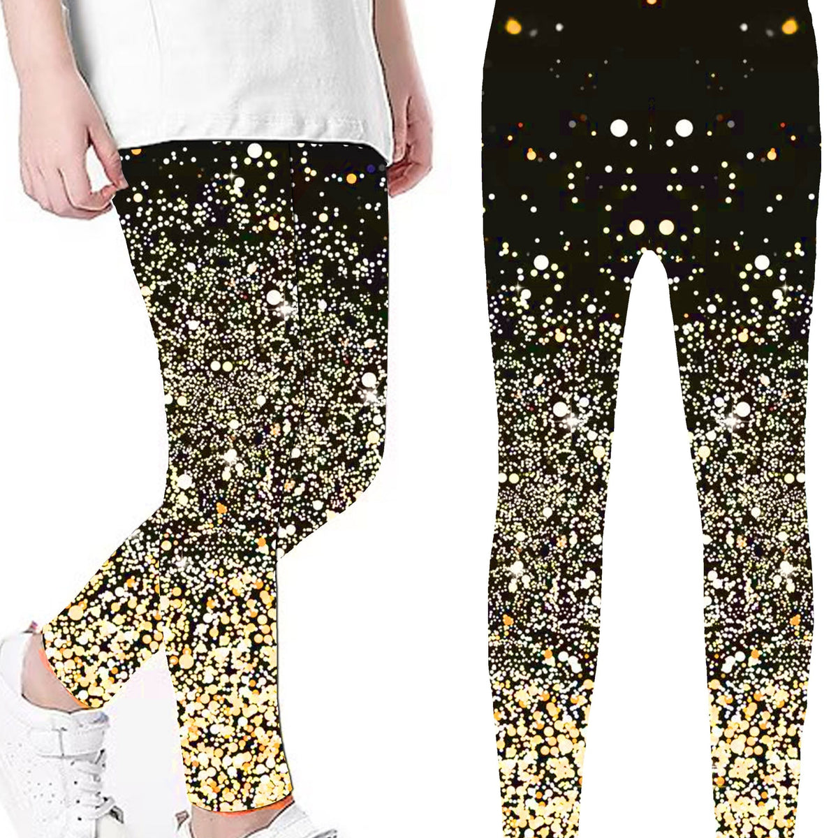 Sequin Star Leggings for Girls Yoga Sports