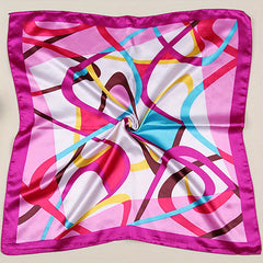 Colorful Stripe Print Satin Scarf Neckerchief Head Wrap Hair Accessories