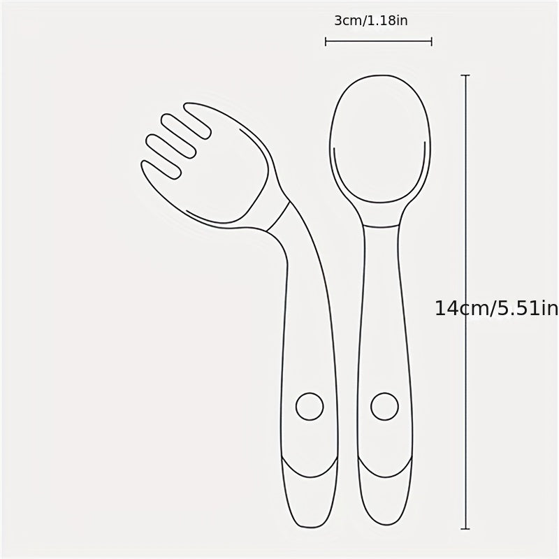 Kids Spoon Fork Candy 360 Rotation Eating Utensils Training Accessory