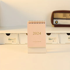 Pink Stamping Desk Calendar - Minimalist and Fresh
