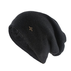 Men's Fleece Thickened Knitted Hat Winter Ear Protection Cap