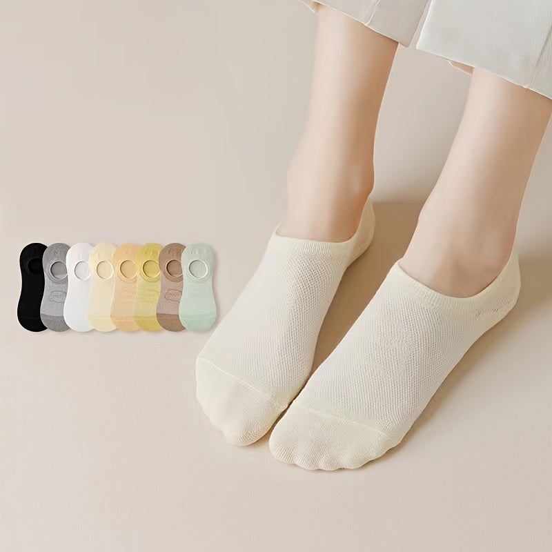 8 Pairs Cartoon Bear Print Socks Soft & Lightweight Low Cut Ankle Socks