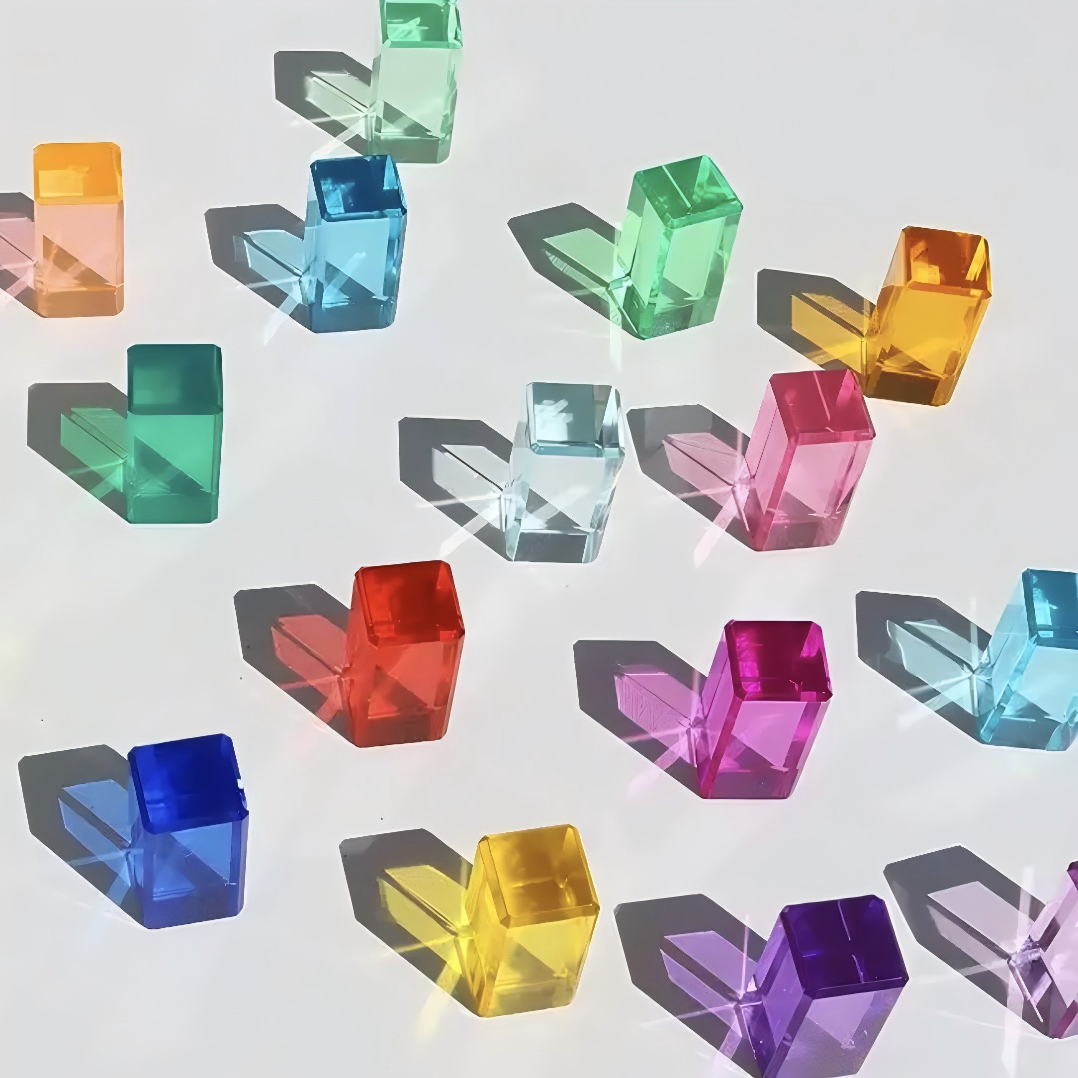 15pcs Acrylic Cube Building Blocks Transparent Glossy Spheres 15 Vibrant Colors