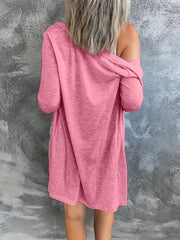  Solid Button Up Long Sleeve Cardigan