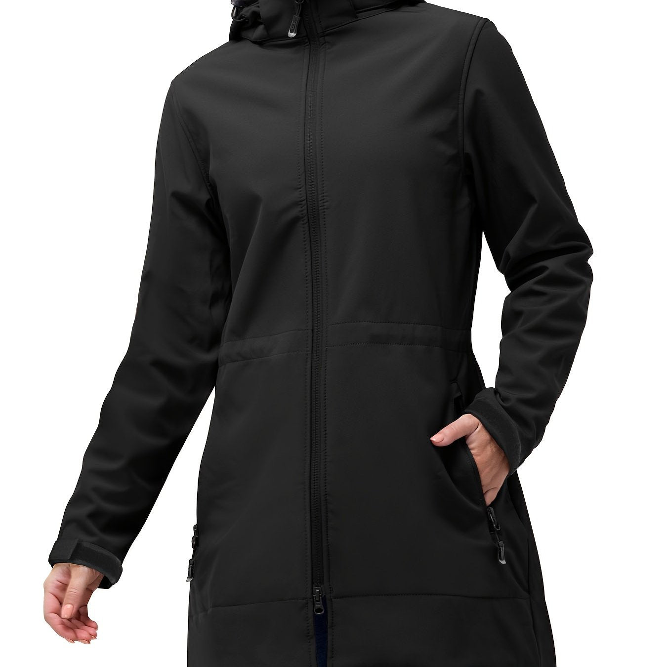 Women's Waterproof Hooded Jacket Fleece Lined Windbreaker