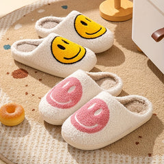 Women's Smiling Face Pattern Plush House Slippers