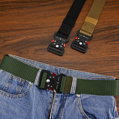 Outdoor Sports Tactical Belt Plastic Snap Canvas Belt 3 Colors