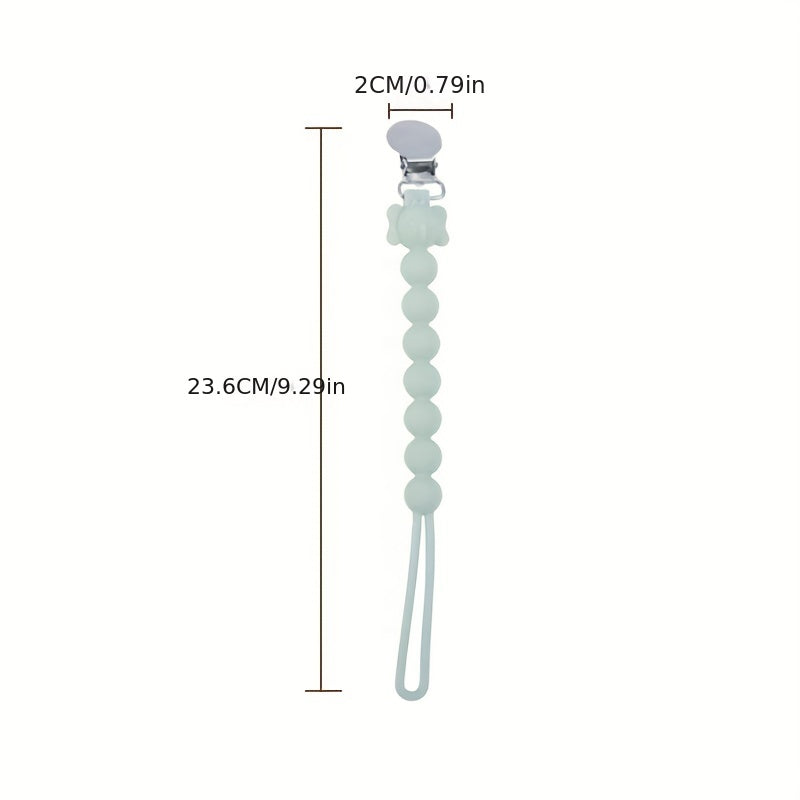 Teething Silicone Beads Pacifier Chain with Steel Buckle