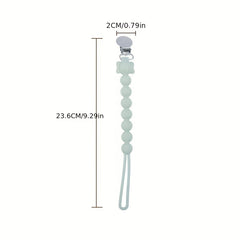 Teething Silicone Beads Pacifier Chain with Steel Buckle