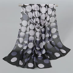 Chiffon Scarf Gradient Dot Print Classic Shawl