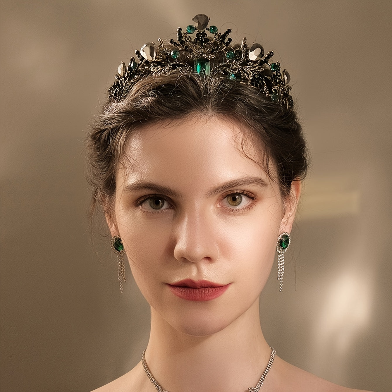 Gothic Vintage Rhinestone Crown Tiara Bridal Hair Accessories