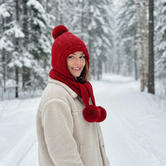 Women's Winter Earmuffs with Ball and Fleece Lining