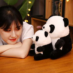 Soft Fluffy Sitting Panda Plush Toy & Stuffed Animal with Expressive Eyes