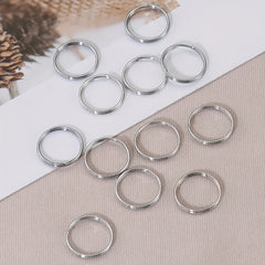 50pcs Metal Keyring Blank Circle DIY Keychain Jewelry Making 6 20mm