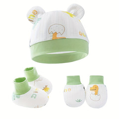 Cute Cartoon Ears Hat Mittens & Socks Set for Baby