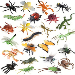 24pcs Insect Model Set Butterfly Bee Praying Mantis Dragonfly Spider