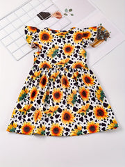 Toddler Girls Sunflower Princess Dress For Party