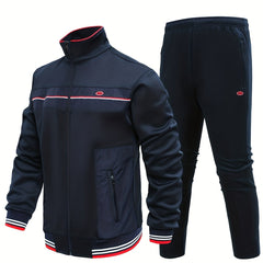 Men's Sports Suit Active Zip Up Jacket & Pants