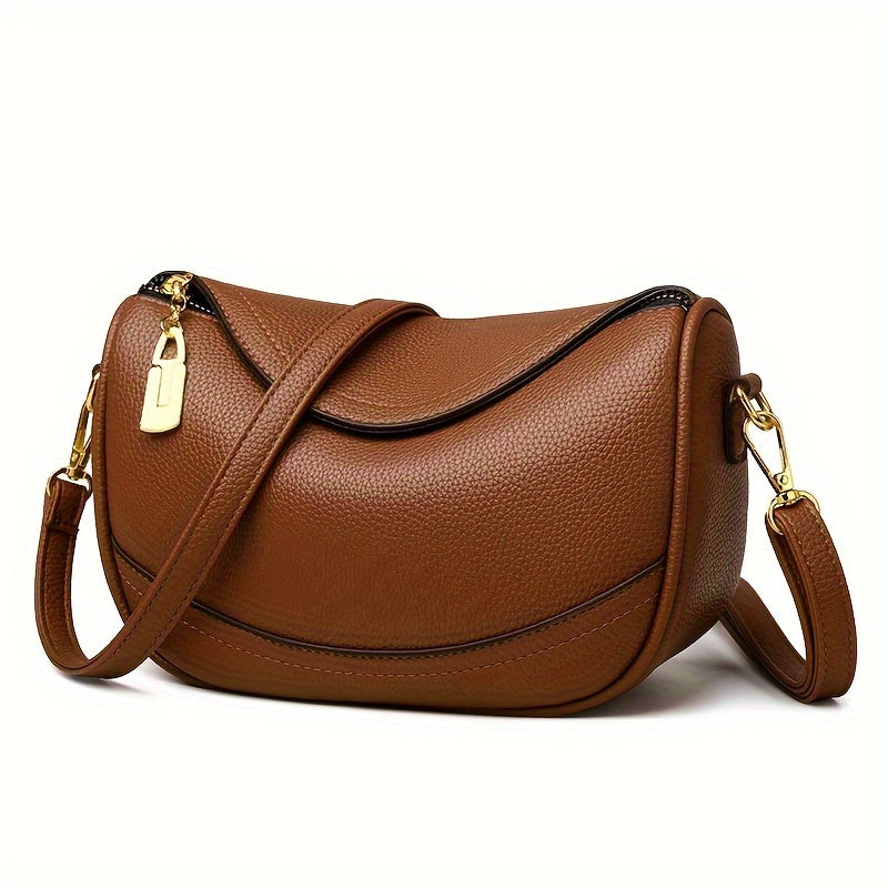 Dark Brown Lotus Root Lychee Crossbody Bag for Women