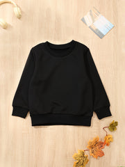 Boy's Solid Long Sleeve Sweatshirt Kids Casual Base Layer Top