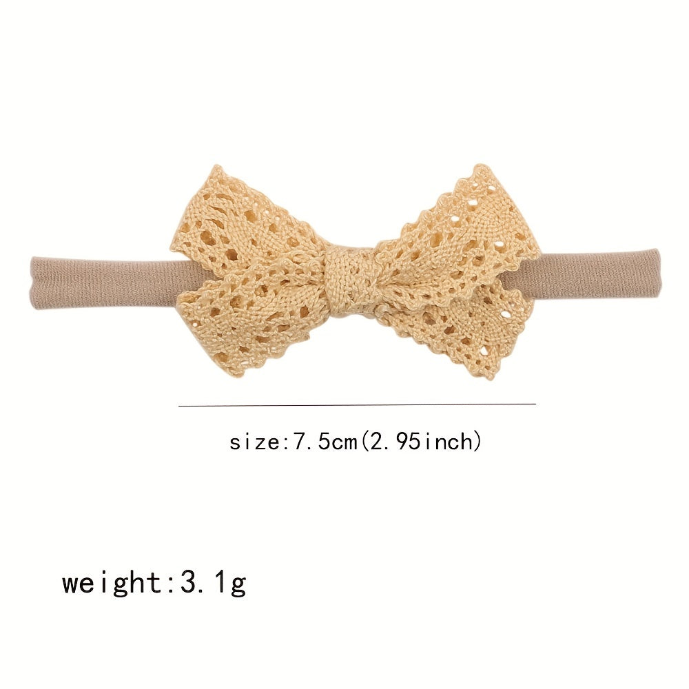 Infant Baby Nylon Soft Hairband Plaid Bow Headband