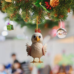 Christmas Halloween Rooster Chicken Acrylic Pendant Tree Decoration