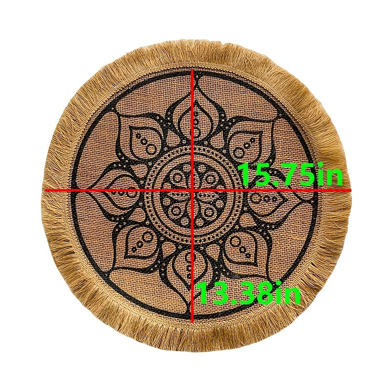 Heat Insulated Linen Coaster Jute Decorative Mat for Home Kitchen Tabletop