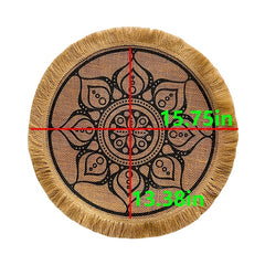 Heat Insulated Linen Coaster Jute Decorative Mat for Home Kitchen Tabletop