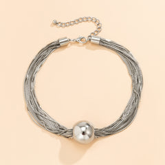 Big Ball Pendant Necklace Twisted Chain Necklace